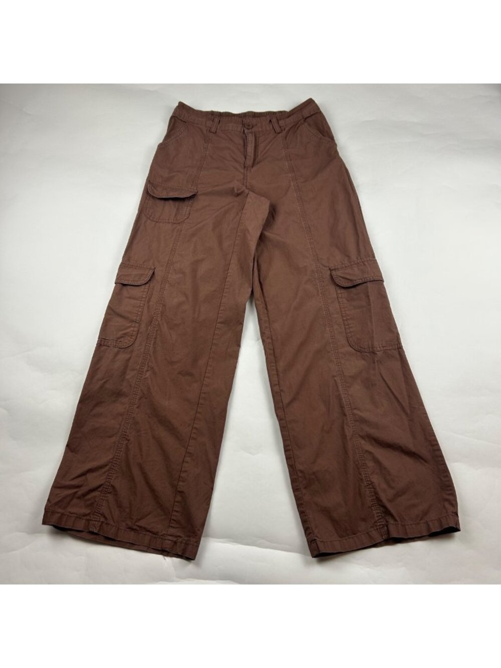 WIld Fable Brown Poplin Canvas High Rise Wide Leg Cargo Pant XS